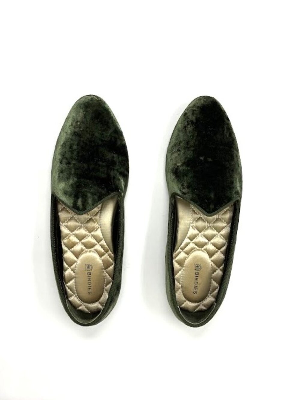 Birdies The Starling Velvet Loafers Green Sz 6.5 EUC pre owned condition